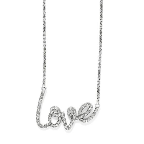 BRIGHTON Jewelry - NEW BRIGHTON women's love script sparkle necklace in silver
